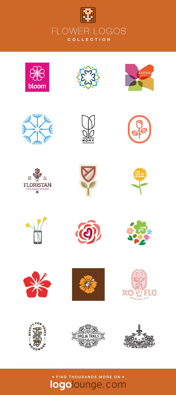 735x1650 Logo Collection Flower Vector Logo Designs Petals, Leaf, Bloom