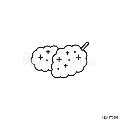 500x500 Marijuana Bud Vector Line Art Icon Black On White Background