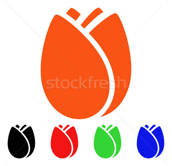 600x579 Tulip Bud Vector Icon Vector Illustration Victor Ivlichev