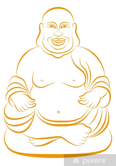 490x700 Fotomural Afortunado Buda, Vector