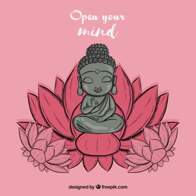 626x626 Lovely Budha With Hand Drawn Style Vector Free Download