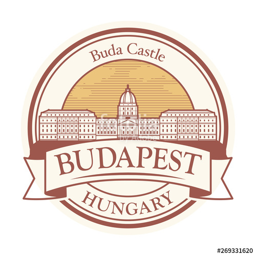 500x500 Buda Castle In Budapest, Hungary Stamp Stock Image And Royalty