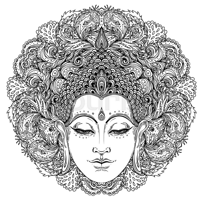Buddha Face Over Ornate Mandala Round Stock Vector Colourbox 800x800 Buddha Face Over Ornate Mandala Round Stock Vector Colourbox