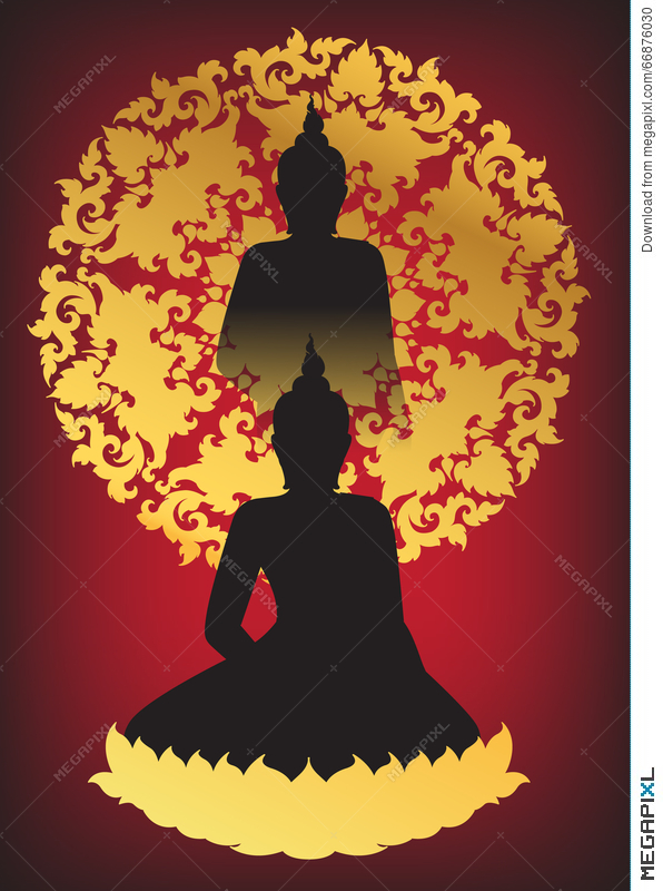 596x800 Buddha Silhouette Vector Illustration