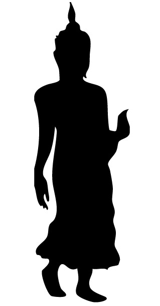 319x607 Buddha Silhouette Vector