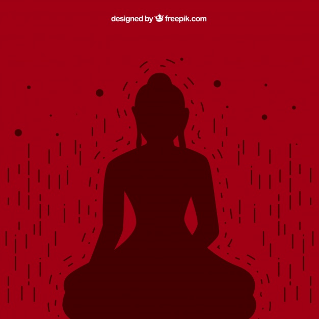 626x626 Buddha Silhouette Background Vector Free Download