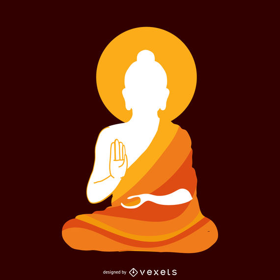 570x570 Buddhist Silhouette Illustration