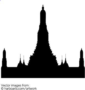 335x355 Download Buddhist Temple Silhouette