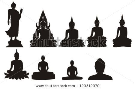 450x297 Buddha Silhouette Silhouette Of Thai Buddha Stock Vector