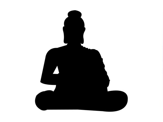 653x490 Buddha Meditating Black Silhouette