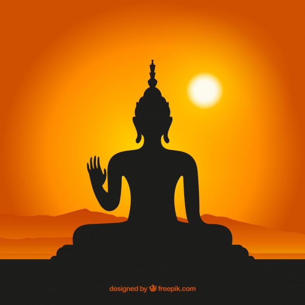 626x626 Buddha Silhouette Background Vector Free Download
