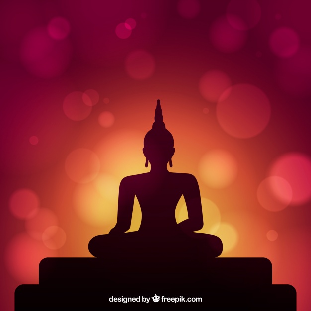 626x626 Background Silhouette Of Buddha Statue Vector Free Download