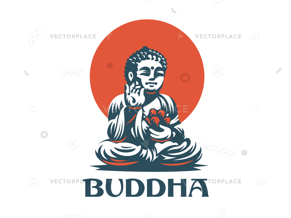 Buddha Emblem Vector Illustration 1000x750 Buddha Emblem Vector Illustration