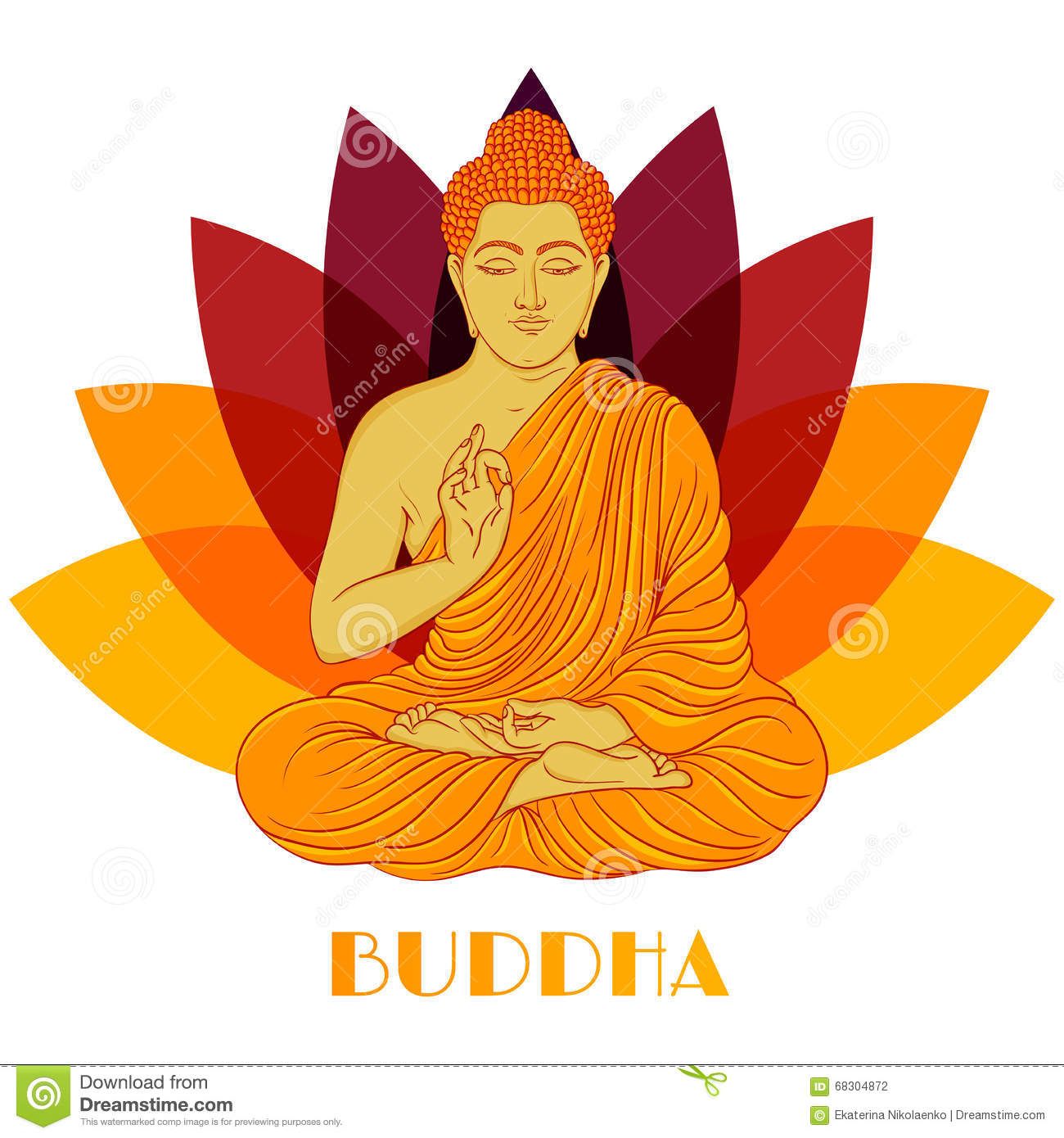 Sitting Buddha Over Lotus Flower Background Hand Drawn Vector 1300x1390 Sitting Buddha Over Lotus Flower Background Hand Drawn Vector
