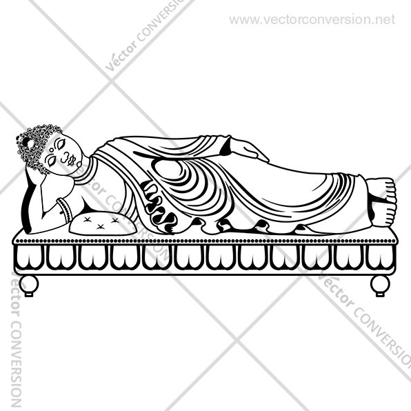 Buddha Reclining Print Ready Vector Vector Conversion Service 596x596 Buddha Reclining Print Ready Vector Vector Conversion Service