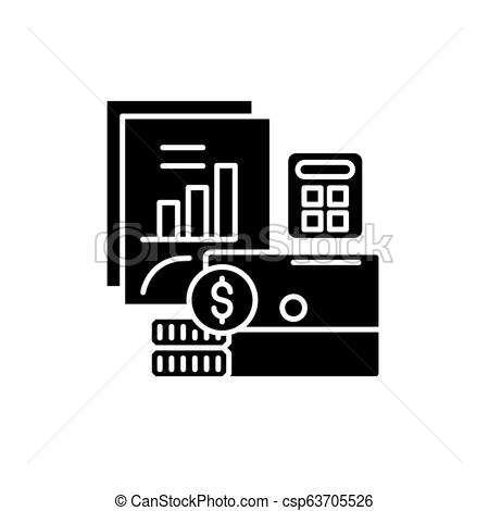 450x470 Budget Planning Black Icon, Vector Sign On Isolated Background