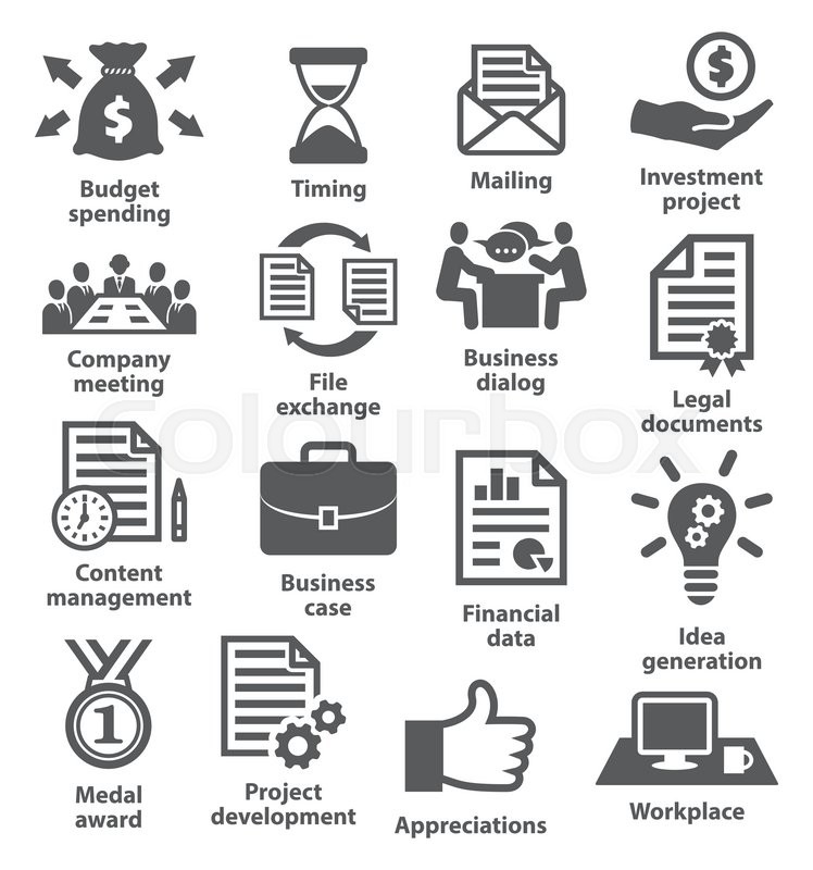 748x800 Business Project Planning Icons On Stock Vector Colourbox