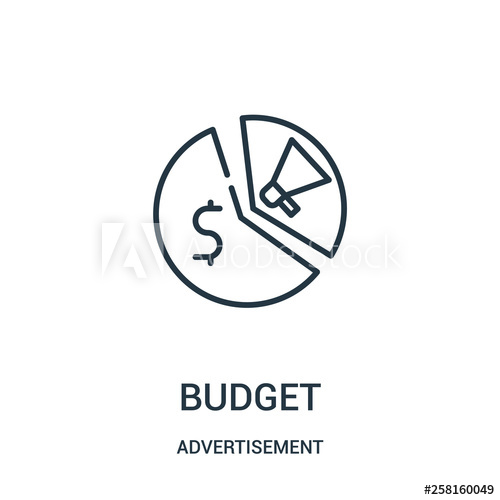 500x500 Budget Icon Vector From Advertisement Collection Thin Line Budget