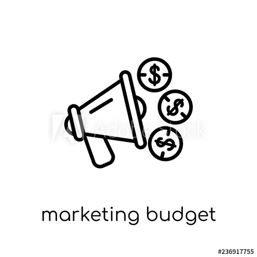 500x500 Marketing Budget Icon Trendy Modern Flat Linear Vector Marketing