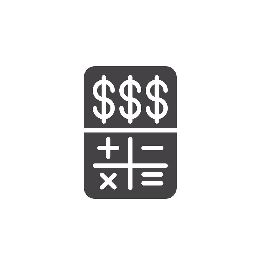 900x900 Budget Calculator Icon Vector, Filled Flat Sign, Solid Pictogram