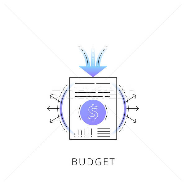 600x599 Neon Budget Vector Line Icon Vector Illustration Andrei