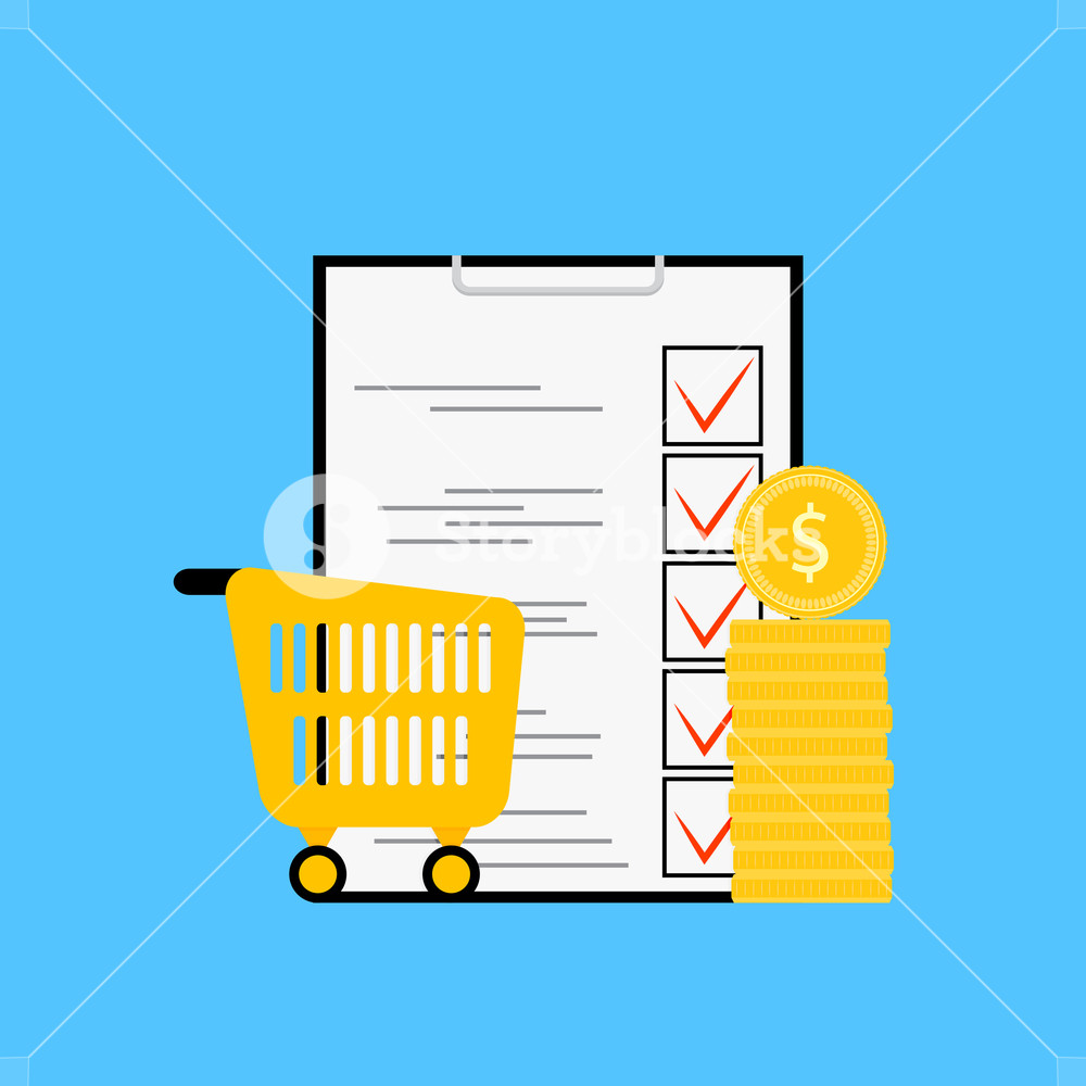 1000x1000 Product Budget And List Planning Supermarket Check, Shop, Sale