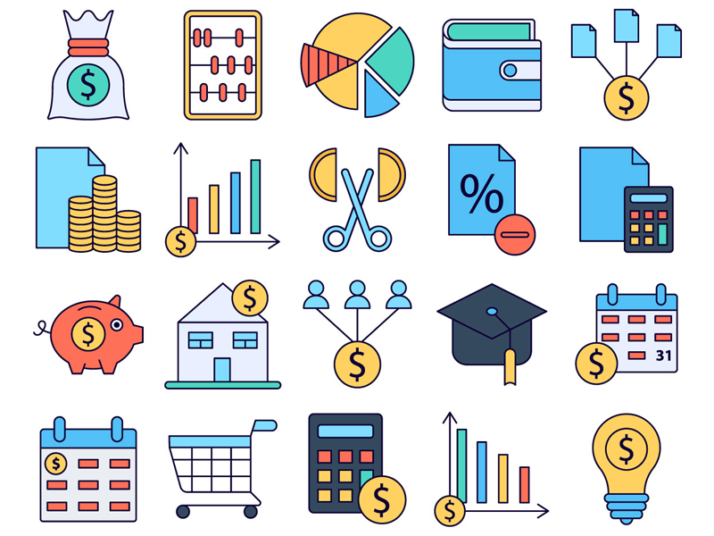 800x600 Budget Vector Free Icon Set