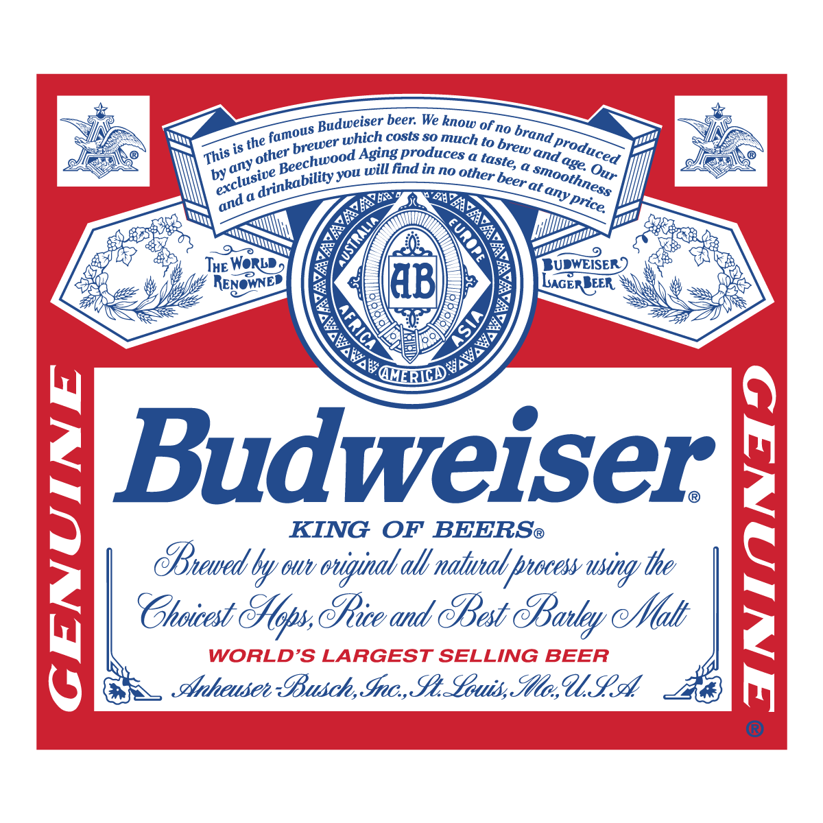 1200x1200 Budweiser Bottle Label Vector Logo Free Vector Silhouette
