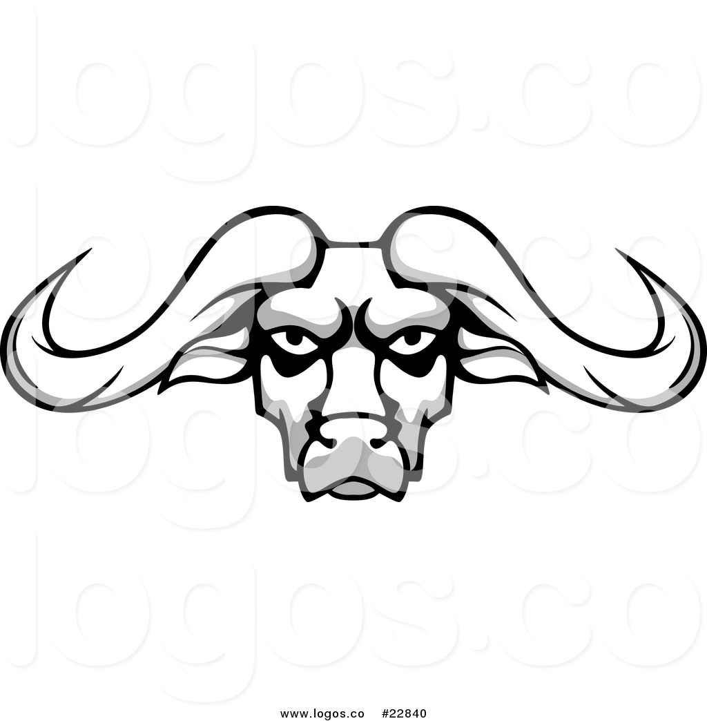 Royalty Free Vector Logo Of A Grayscale Buffalo Head With Long 1024x1044 Royalty Free Vector Logo Of A Grayscale Buffalo Head With Long