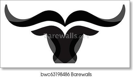 Simple Bull Head Vector Logo, Art Print Barewalls Posters 435x252 Simple Bull Head Vector Logo, Art Print Barewalls Posters