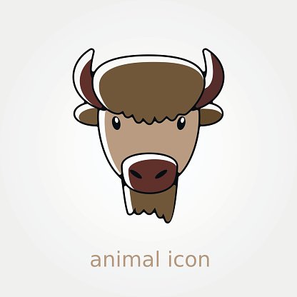 Bison Buffalo Ox Flat Animal Head Vector Premium Clipart 416x416 Bison Buffalo Ox Flat Animal Head Vector Premium Clipart