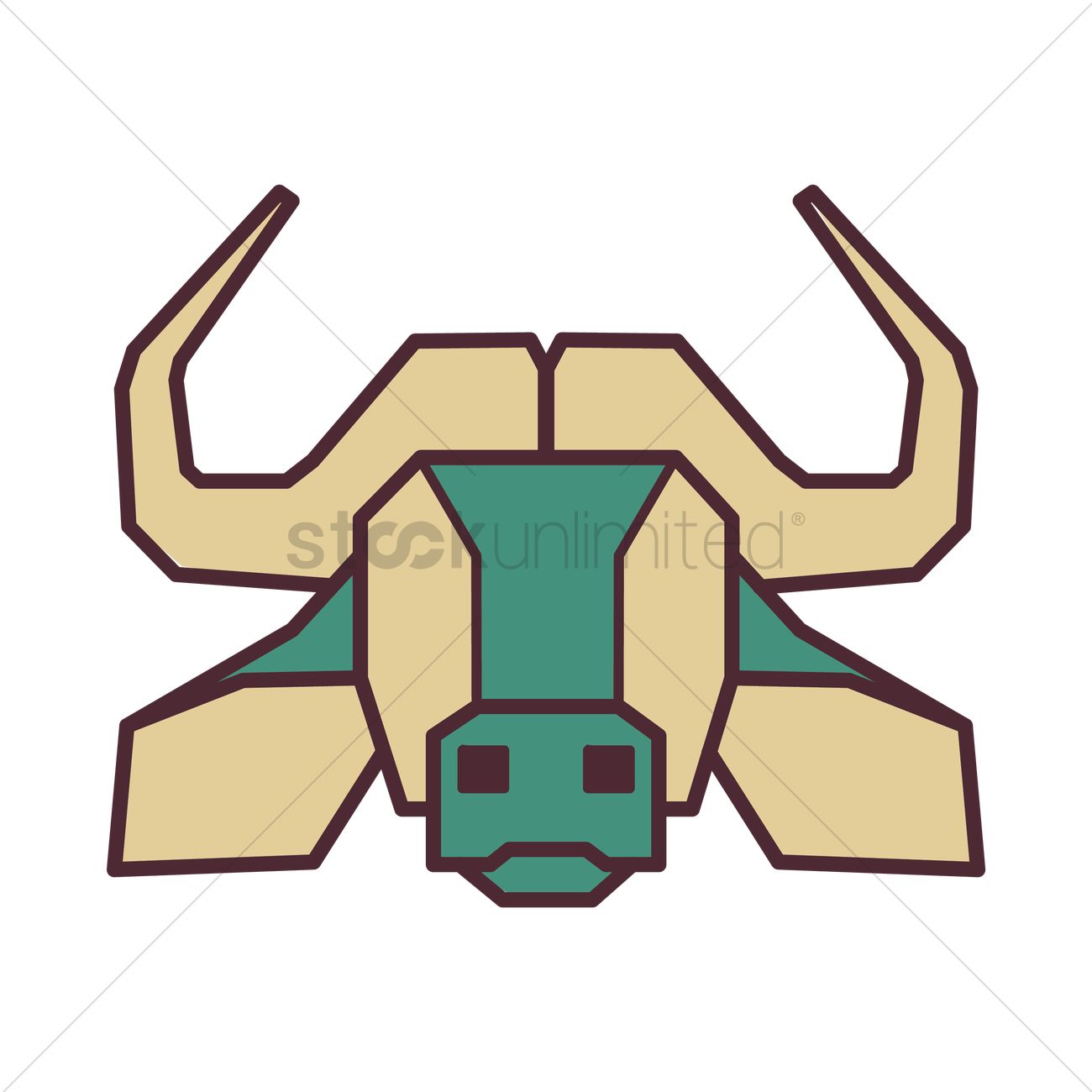 Water Buffalo Head Vector Image 1300x1300 Water Buffalo Head Vector Image
