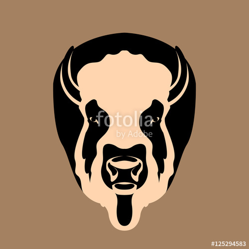 Buffalo Head Vector Illustration Style Flat Stock Image 500x500 Buffalo Head Vector Illustration Style Flat Stock Image