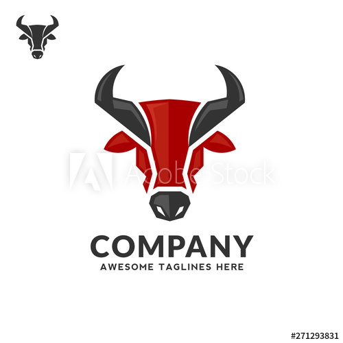 Creative Simple Bull Head Vector Color Logo Concept Illustration 500x500 Creative Simple Bull Head Vector Color Logo Concept Illustration
