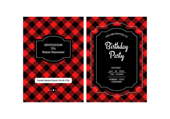 700x490 Buffalo Plaid Invitation Vector Template