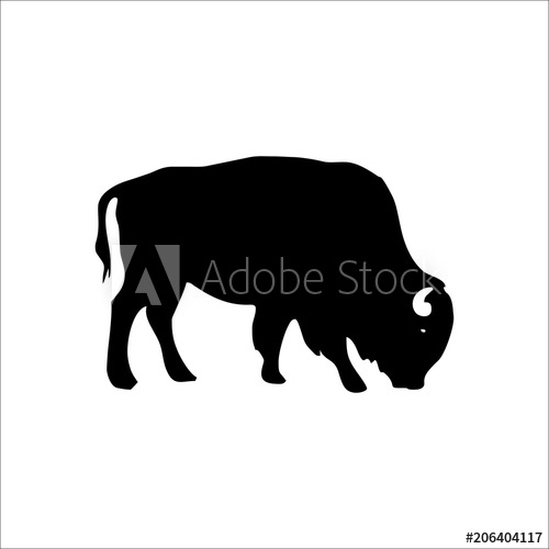 500x500 Buffalo Silhouette Vector Illustration