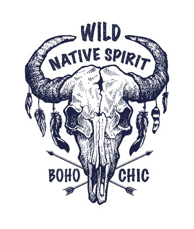 Buffalo Skull Vector Sketch Vintage Vector Illustration Royalty 381x450 Buffalo Skull Vector Sketch Vintage Vector Illustration Royalty