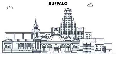 450x225 Buffalo,united States, Flat Landmarks Vector Illustration Buffalo