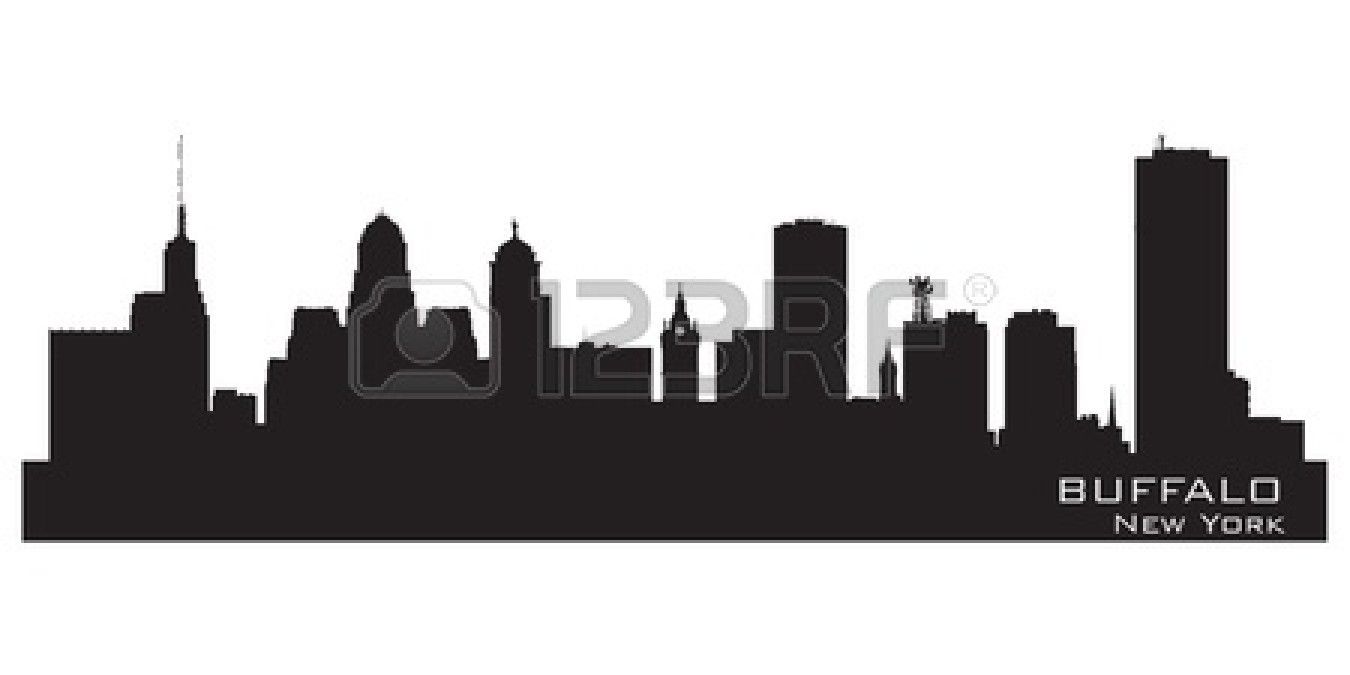 1350x675 Stock Vector Restaurant Inspiration Buffalo City, Silhouette