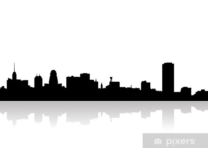 700x500 Buffalo City Skyline Vector Wall Mural