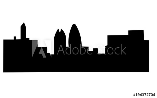 500x313 Buffalo Skyline Silhouette On White Background