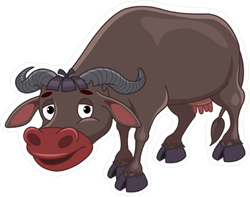 Cute Buffalo Vector Sticker 250x197 Cute Buffalo Vector Sticker