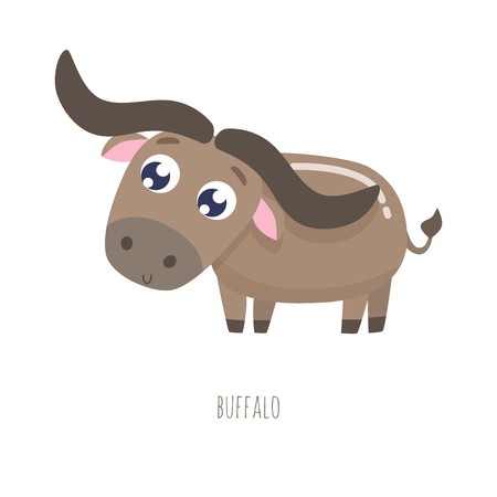 Cute Buffalo Vector Illustration Flat Design Royalty Free 450x450 Cute Buffalo Vector Illustration Flat Design Royalty Free