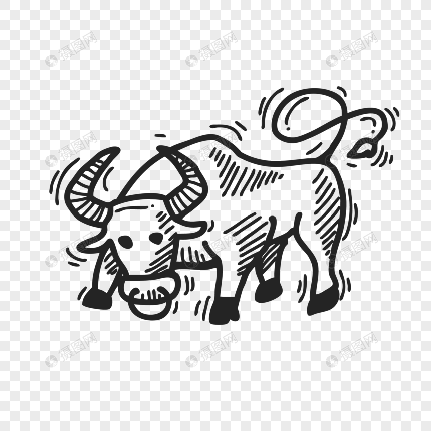 Hand Drawn Cartoon Animal Buffalo Vector Material Png 860x860 Hand Drawn Cartoon Animal Buffalo Vector Material Png