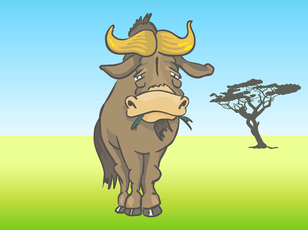 Sad Buffalo Vector Art Graphics 1024x765 Sad Buffalo Vector Art Graphics