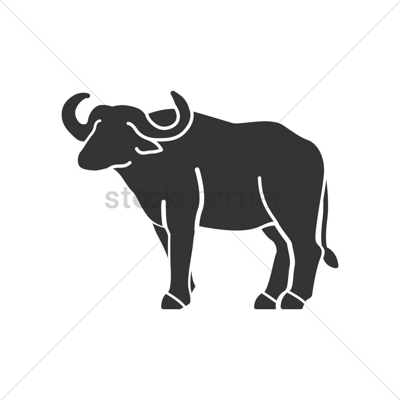 Water Buffalo Vector Image 1300x1300 Water Buffalo Vector Image