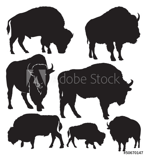 466x500 Buffalo Vector Silhouettes