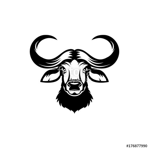 500x500 Vector African Buffalo Head, Face For Retro Hipster Logos, Emblems