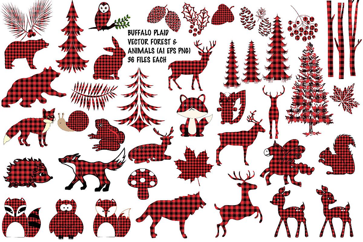 1200x800 Buffalo Plaid Vector Animals Elements Vecor Png