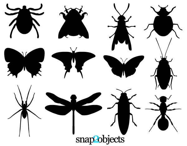 600x470 Free Vector Insect Silhouettes